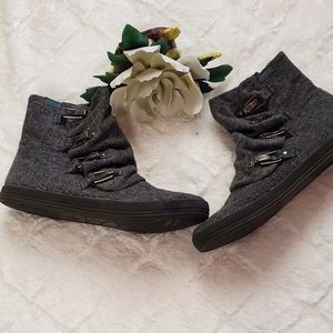 Blowfish Malibu Tweed Black/Gray Ankle Booties